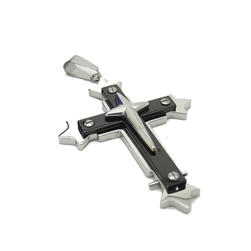 Σταυρός Senza από Ατσάλι Silver-Black - SSD11173