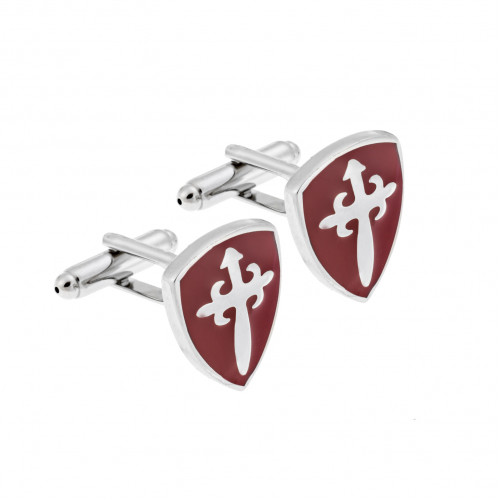 Μανικετόκουμπα SENZA Silver Brass Red - SSD3957