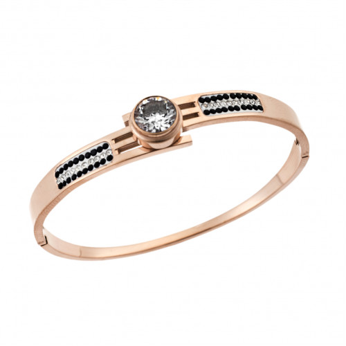 Βραχιόλι SENZA Χειροπέδα Rose Gold Plated Stainless Steel - SSD4558RG