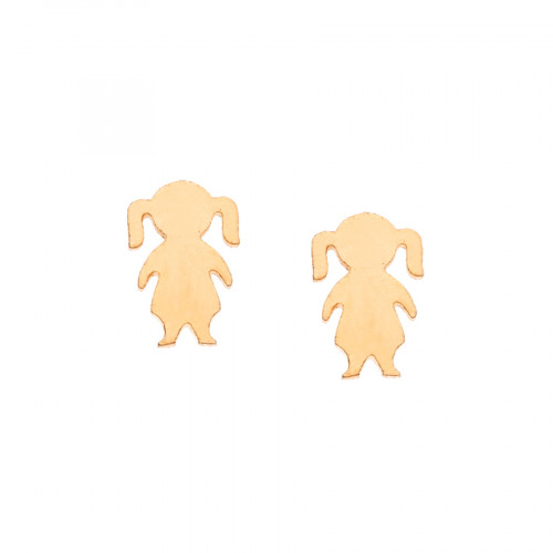 Σκουλαρίκια Γυναικεία SENZA Gold Plated Steel με κοριτσάκι - SSD4666GD