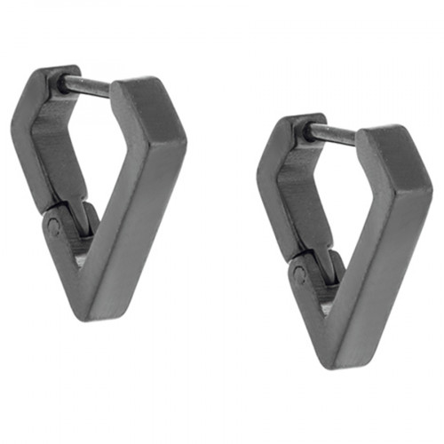 Σκουλαρίκια Κρίκοι SENZA Black Steel - SSD4685BK