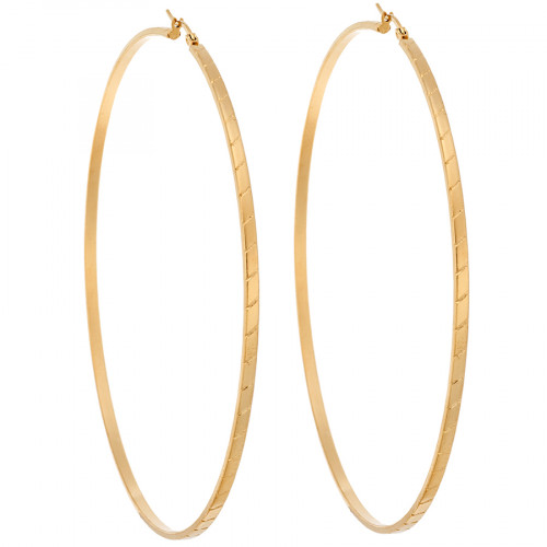 Σκουλαρίκια Κρίκοι SENZA Gold Plated Steel 9.5 cm - SSD4724GD