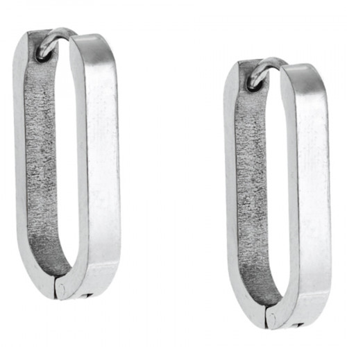 Σκουλαρίκια Κρίκοι Οβάλ SENZA Steel 2x1.2 cm - SSD4740SR