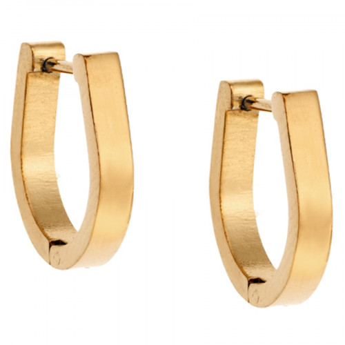 Σκουλαρίκια Κρίκοι SENZA Gold Plated Steel 1.5 cm - SSD4743GD