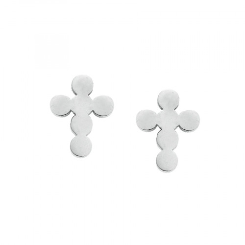 Σκουλαρίκια Γυναικεία SENZA Steel με σταυρό - SSD4757SR