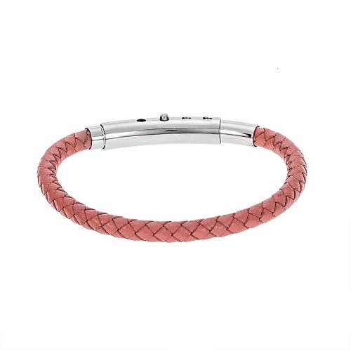 Βραχιόλι Senza Steel Pink Leather Strap - SSD4990PK