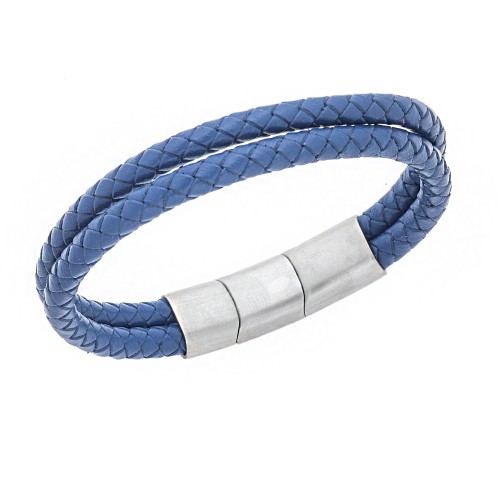 Βραχιόλι Senza Men's Steel Blue Leather Strap - SSD5026SBL