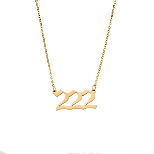 Κολιέ Senza Stainless Steel Gold Plated, Angel Numbers - SSD5205-2GD