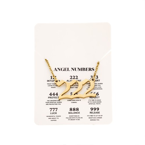 Κολιέ Senza Stainless Steel Gold Plated, Angel Numbers - SSD5205-2GD