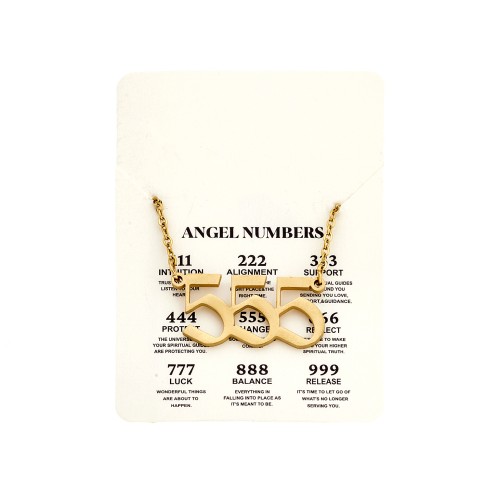 Κολιέ Senza Stainless Steel Gold Plated, Angel Numbers - SSD5205-5GD