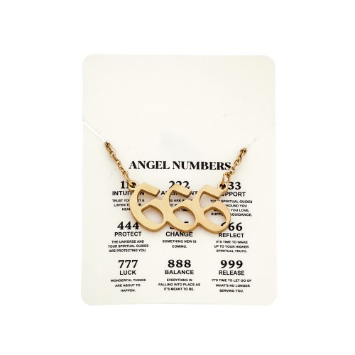 Κολιέ Senza Stainless Steel Gold Plated, Angel Numbers - SSD5205-6GD