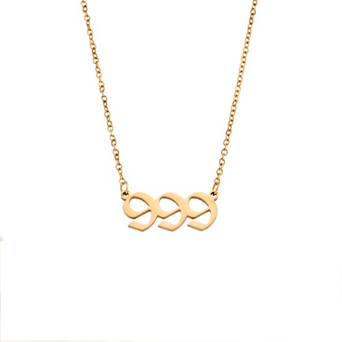 Κολιέ Senza Stainless Steel Gold Plated, Angel Numbers - SSD5205-9GD