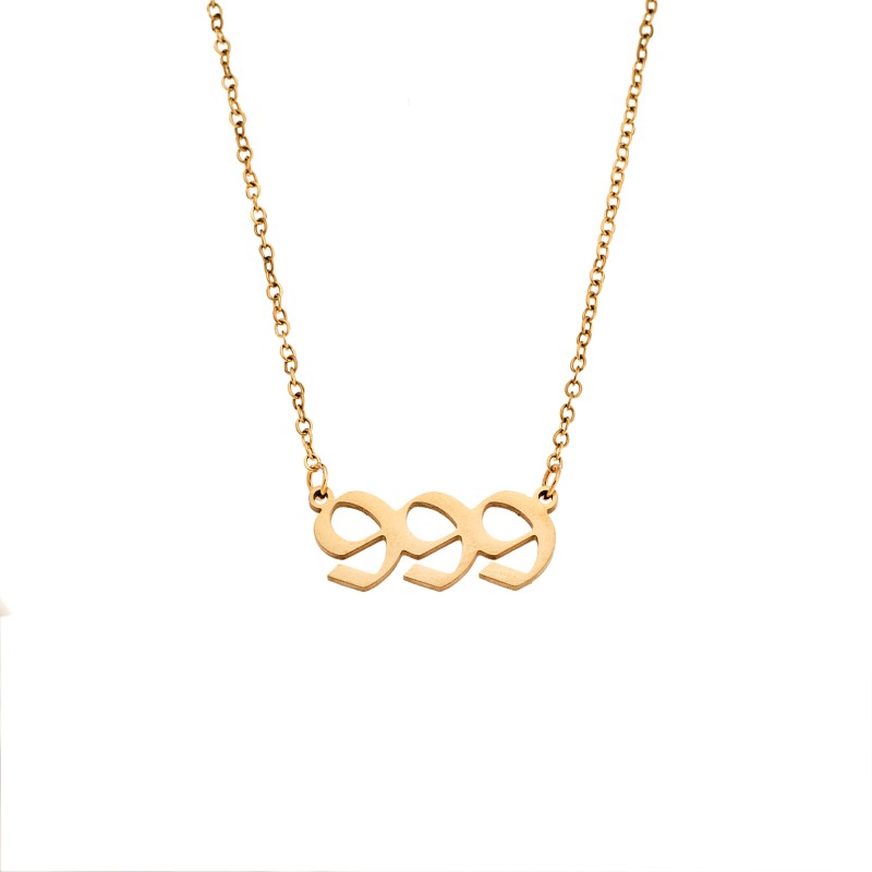 Κολιέ Senza Stainless Steel Gold Plated, Angel Numbers - SSD5205-9GD