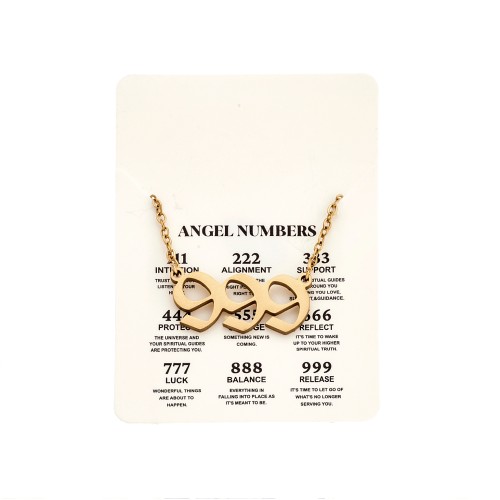 Κολιέ Senza Stainless Steel Gold Plated, Angel Numbers - SSD5205-9GD