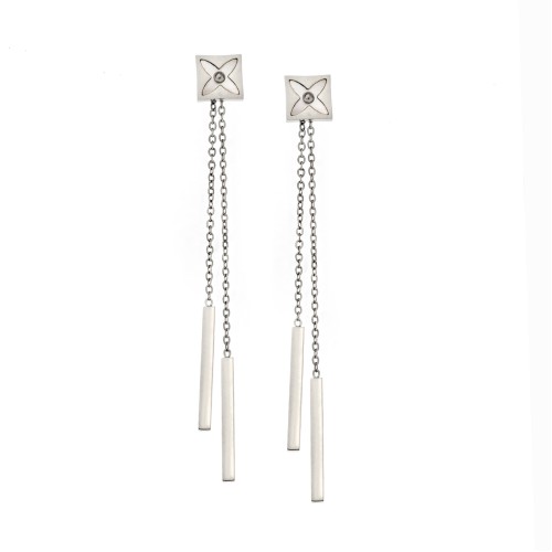 Σκουλαρίκια Γυναικεία SENZA από Ατσάλι, με αλυσίδες - SSD5330SR