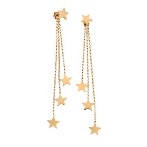 Σκουλαρίκια Γυναικεία SENZA Gold Plated Steel, Αστεράκια - SSD5407GD