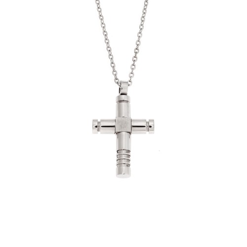 Κολιέ Senza Men's Steel, Σταυρός από Ατσάλι - SSD5549SR