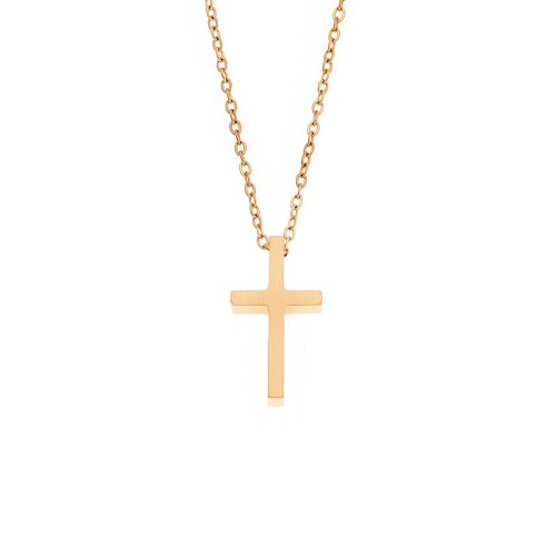Κολιέ Senza Steel, Σταυρός από επιχρυσωμένο Ατσάλι - SSD5556GD