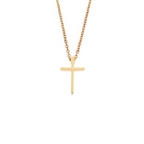 Κολιέ Senza Steel, Σταυρός από επιχρυσωμένο Ατσάλι - SSD5557GD
