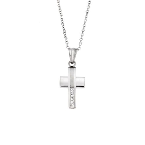 Κολιέ Senza Steel, Σταυρός από Ατσάλι - SSD5574SR