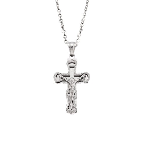 Μοτίφ Senza Men's Steel, Σταυρός με τον Εσταυρωμένο, από ατσάλι - SSD5622SR