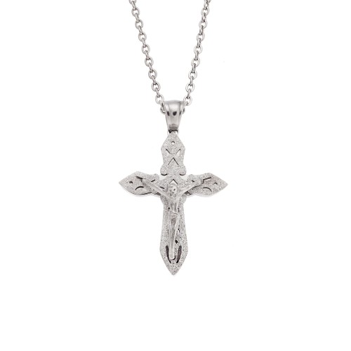 Μοτίφ Senza Men's Steel, Σταυρός με τον Εσταυρωμένο, από ατσάλι - SSD5623SR