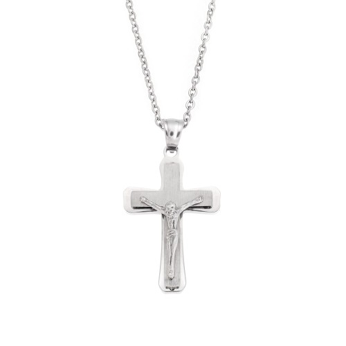 Μοτίφ Senza Men's Steel, Σταυρός με τον Εσταυρωμένο, από ατσάλι - SSD5624SR