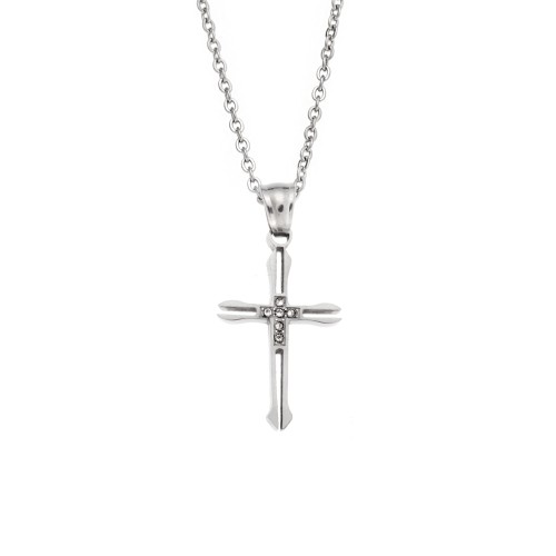 Μοτίφ Senza Steel, Σταυρός από ατσάλι με πέτρες - SSD5630SR