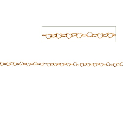 Καδένα Senza Stainless Steel Gold Plated, με Καρδούλες - SSD5653GD