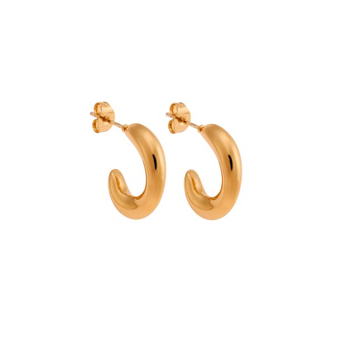 Σκουλαρίκια Γυναικεία SENZA, κρίκοι από επιχρυσωμένο Ατσάλι - SSD5711GD