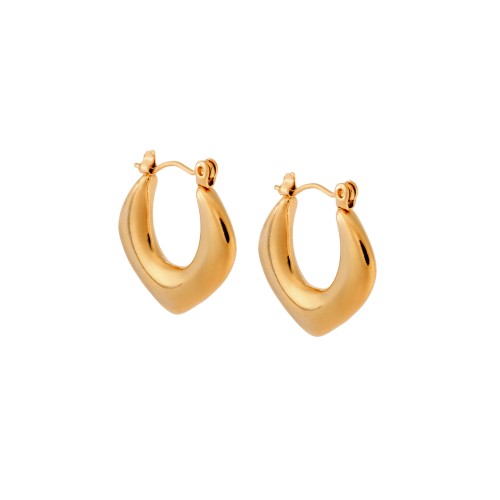 Σκουλαρίκια Γυναικεία SENZA, κρίκοι από επιχρυσωμένο Ατσάλι - SSD5712GD