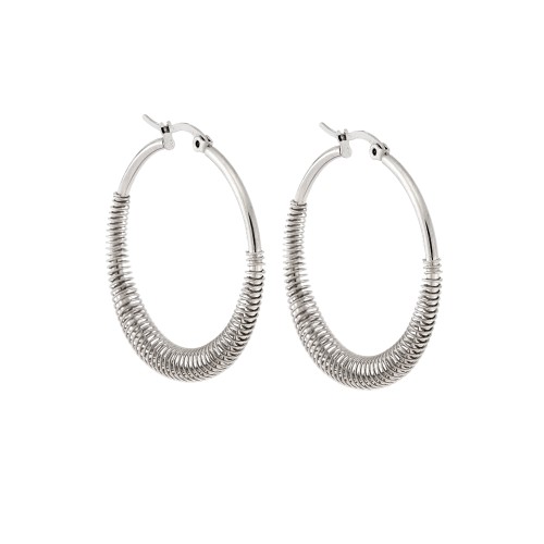 Σκουλαρίκια Γυναικεία SENZA, κρίκοι με ελατήριο από Ατσάλι - SSD5716SR