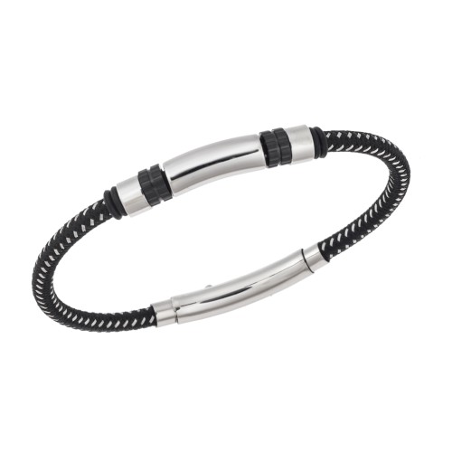 Βραχιόλι Senza Men's Steel, με Μαύρα στοιχεία - SSD5773BK