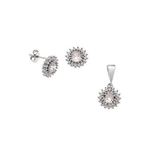 Σετ Μενταγιόν Σκουλαρίκια Γυναικείο SΕΝΖΑ Silver - SSR2216-6