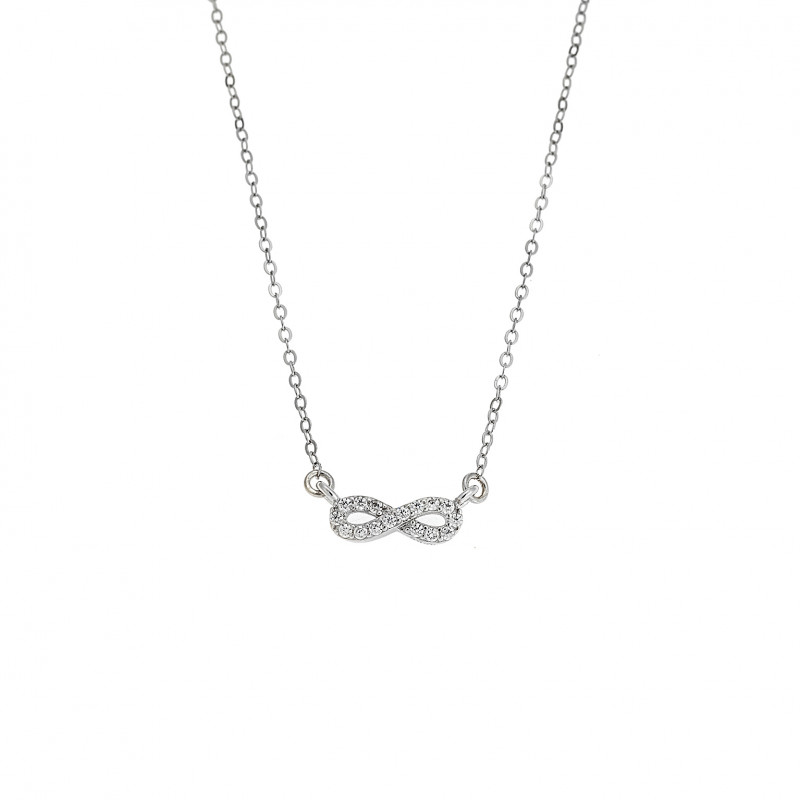 Κολιέ Senza Silver 925, Άπειρο με ζιργκόν - SSR2846SR