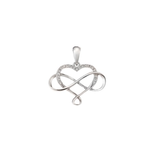 Μοτίφ Senza από ασήμι 925, Καρδιά με Απειρο - SSR4302SR