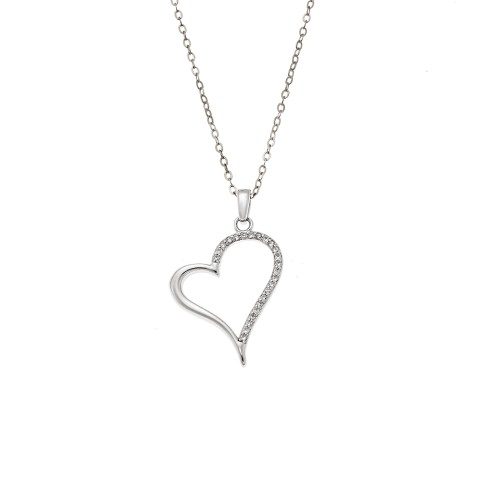 Μενταγιόν Senza από επιχρυσωμένο ασήμι 925, Περίγραμμα Καρδιάς - SSR4307SR