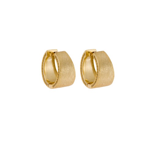 Σκουλαρίκια SENZA Κρίκοι Επίχρυσο Ασήμι 925, με Ζιργκόν πέτρες - SSR4336