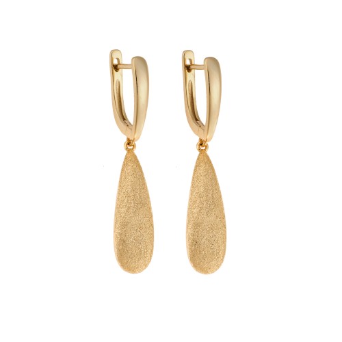 Σκουλαρίκια SENZA Κρίκοι Επίχρυσο Ασήμι 925 Με Ζιργκόν Πέτρες - SSR4354