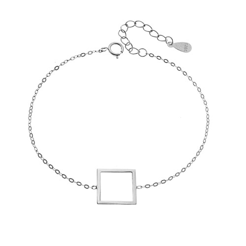 Βραχιόλι SENZA Rhodium Plated Ασήμι 925 Geometric Series Square - SSR4370SR