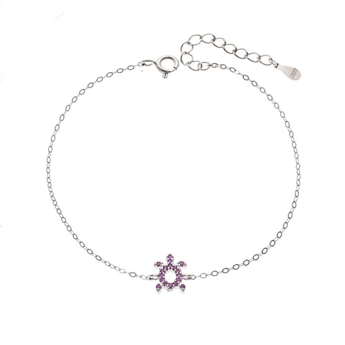 Βραχιόλι SENZA Χελώνα Rhodium Plated Ασήμι 925 Double Face Pink - SSR4450SPK