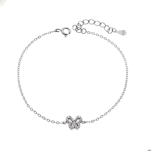 Βραχιόλι SENZA Πεταλούδα Rhodium Plated Ασήμι 925 Double Face Fouchsia - SSR4451SFU