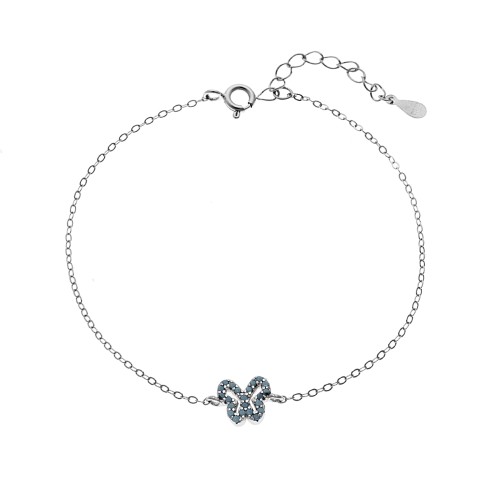 Βραχιόλι SENZA Πεταλούδα Rhodium Plated Ασήμι 925 Double Face Turquoise - SSR4451STQ
