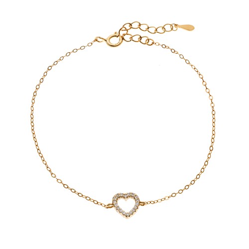 Βραχιόλι SENZA Καρδιά Gold Plated Ασήμι 925 Double Face Turquoise - SSR4453GLB