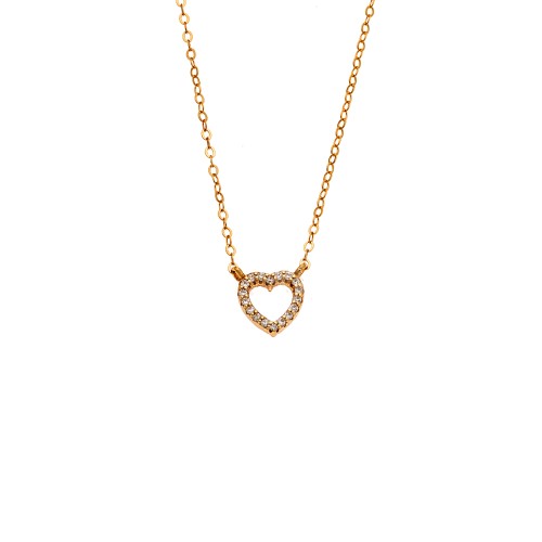 Κολιέ SENZA Καρδιά Gold Plated Ασήμι 925 Double Face Light Blue - SSR4458GLB