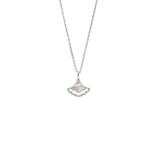 Κολιέ SENZA Rhodium Plated Ασήμι 925 με Φίλντισι - SSR4465SR