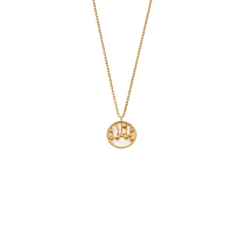 Κολιέ SENZA Gold Plated Ασήμι 925 με Φίλντισι - SSR4466GD