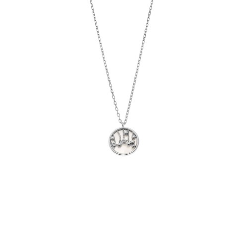 Κολιέ SENZA Rhodium Plated Ασήμι 925 με Φίλντισι - SSR4466SR