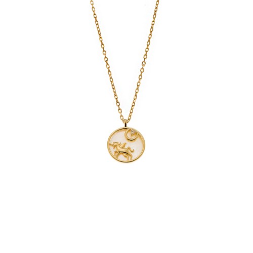 Κολιέ SENZA Gold Plated Ασήμι 925 με Φίλντισι - SSR4469GD