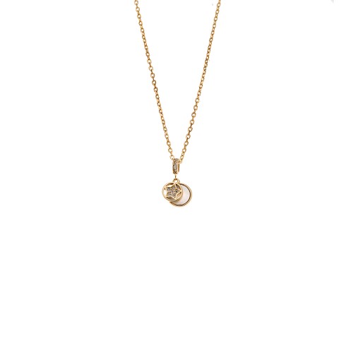 Κολιέ SENZA Gold Plated Ασήμι 925 με Φίλντισι - SSR4470GD